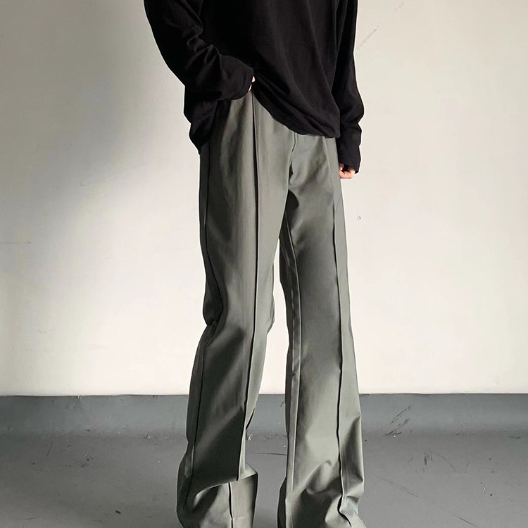 美式复古cleafit垂感微喇休闲西裤裤男宽松百搭显瘦直筒拖地长裤