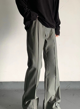 美式复古cleafit垂感微喇休闲西裤裤男宽松百搭显瘦直筒拖地长裤