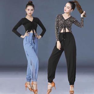 新款拉丁舞服成人女舞裤表演服舞蹈上衣练功服专业舞服演出服套装