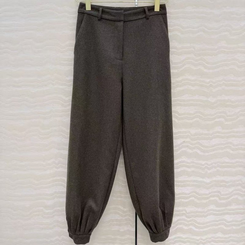 马术风定制苔藓绿进口羊绒羊毛混纺收褶束口直筒阔腿西装长裤女,女装/女士精品,西装裤/正装裤,淘宝优惠券,粉丝福利购,淘宝优惠卷