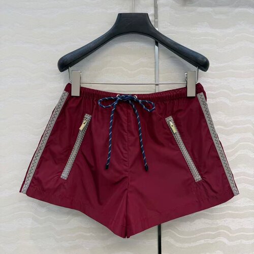 进口真丝记忆运动风高腰短裤女