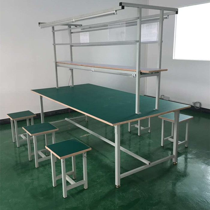 新款新防静电工作台操作台带灯装配台车间生产线检验维修桌钳工台