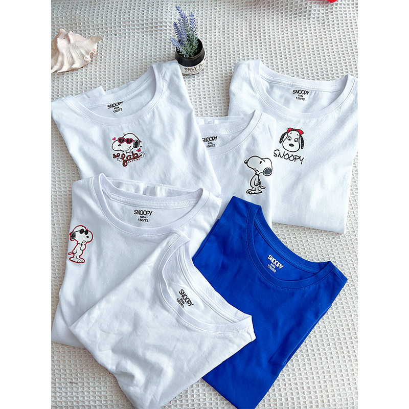 Snoopy男女童夏季纯棉短袖T恤