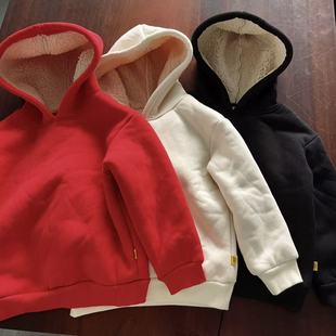 男女童秋冬加厚羊羔绒保暖连帽卫衣 160码 秋冬上新 110