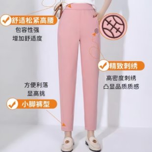 秋上新!S~XL码 Bg家女士春秋款新款显瘦九分裤高腰妈妈休闲裤