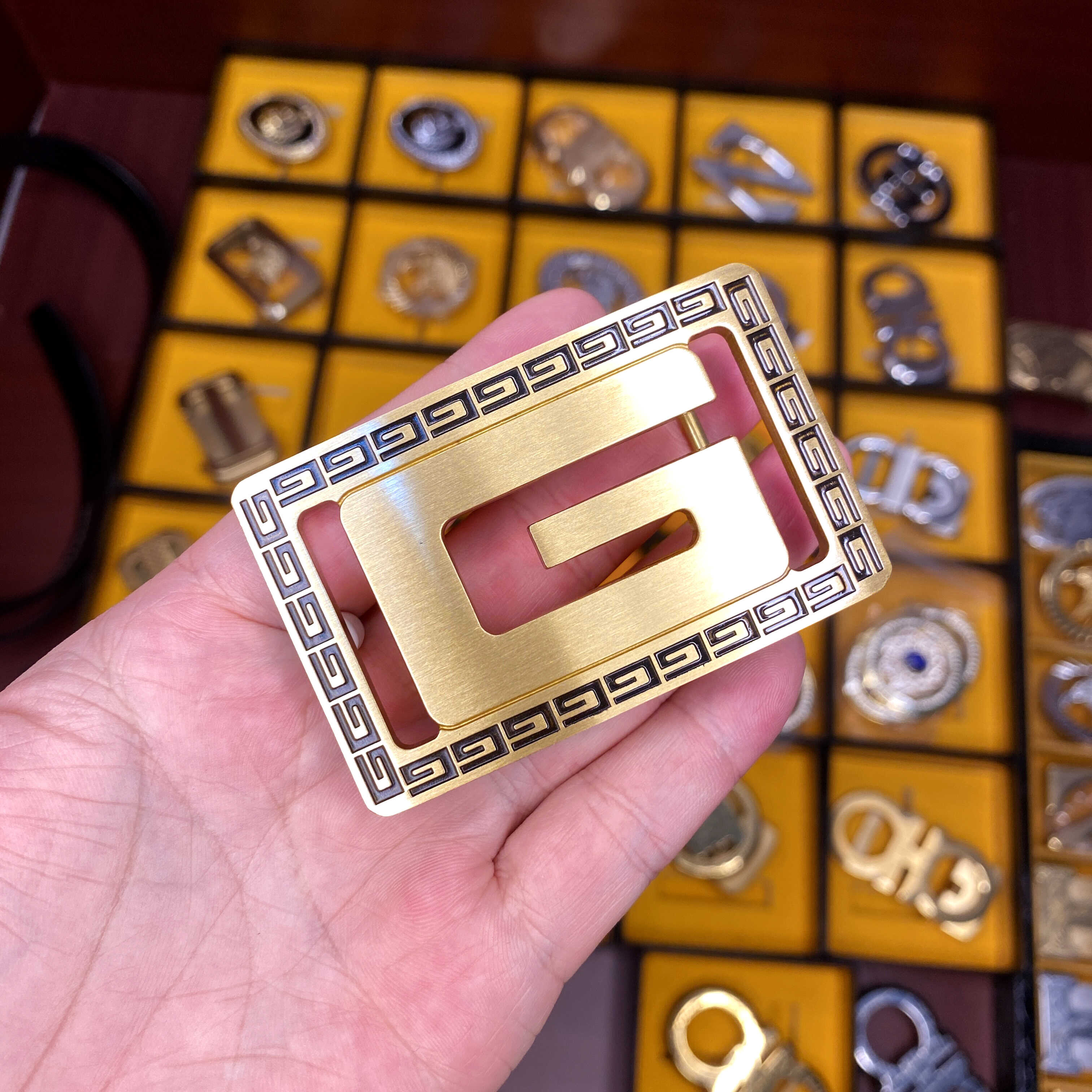 不褪色耐磨实心纯铜皮带扣头