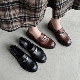 SIX MADDEN2026春季女鞋休闲英伦风乐福鞋一脚蹬小皮鞋单鞋SMD414