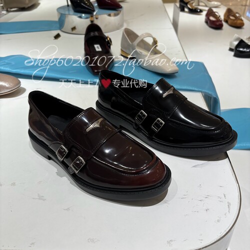 思加图2025秋季女鞋英伦风乐福鞋