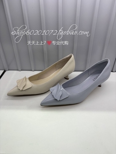 JoyPeace真美诗2024春季女鞋欧美羊皮猫跟尖头通勤浅口单鞋 YXB12