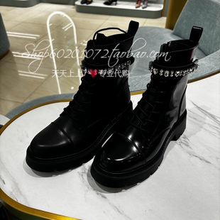tigrisso/蹀愫2025冬季女靴魔术贴厚底马丁靴增高短靴TA65717-54