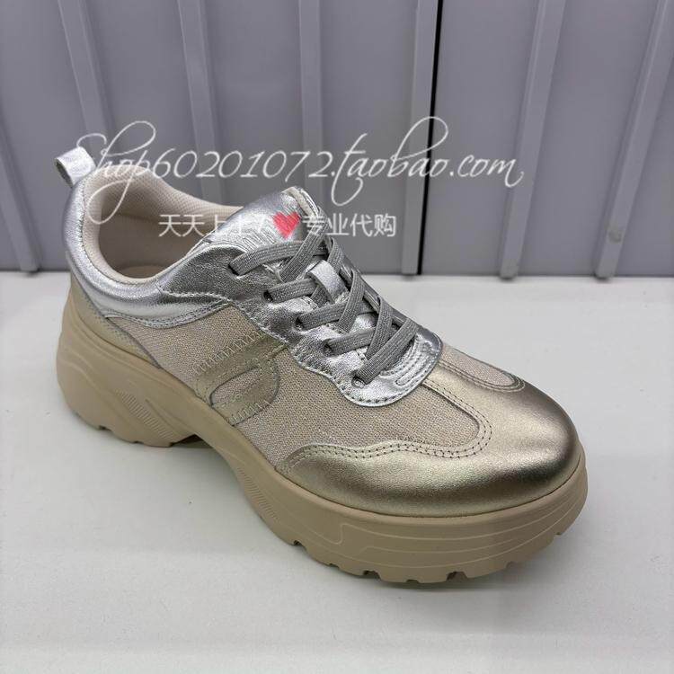 Joy&Peace真美诗2025春季女鞋金色休闲运动鞋厚底老爹鞋单鞋YYM32