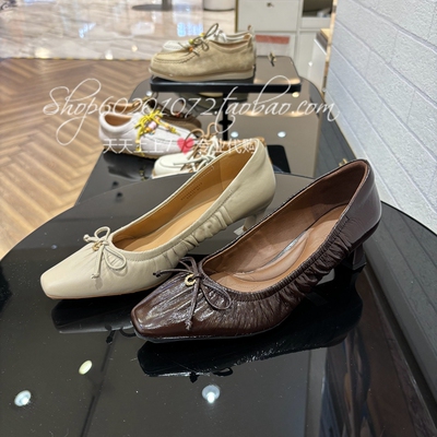 娜冉2025秋季女鞋蝴蝶结浅口单鞋