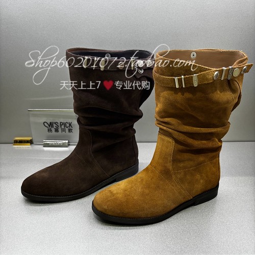 思加图2025秋冬季女靴复古西部靴