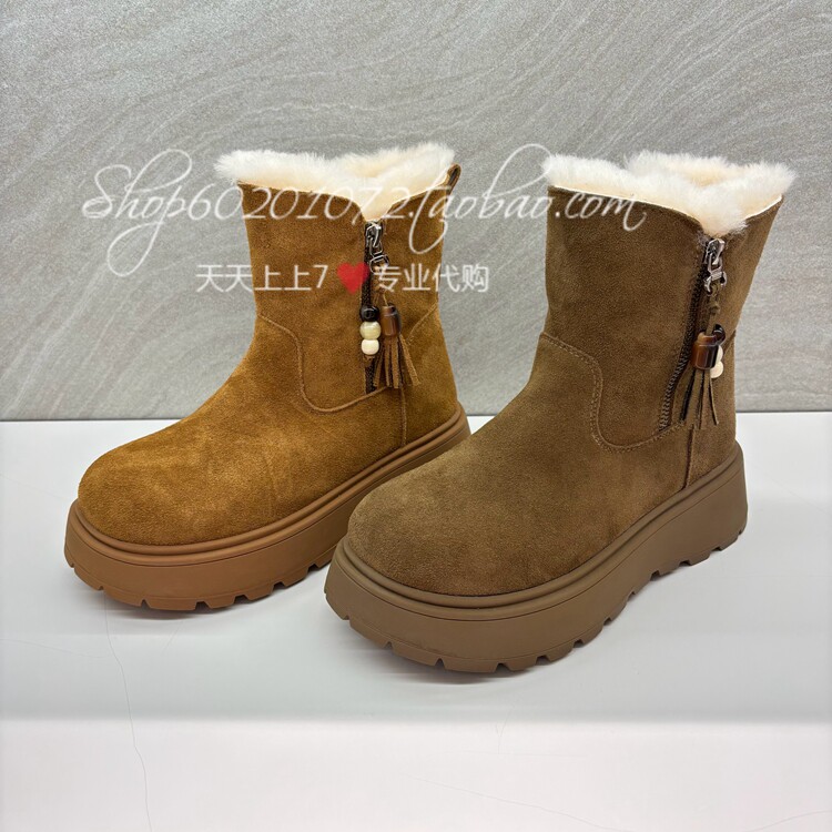 莱尔斯丹2025冬季女靴厚底雪地靴