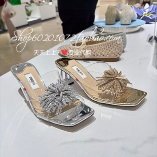 女鞋 女 专柜正品 凉鞋 EC403 水晶烟花仙粗高跟凉拖鞋 思加图2026夏季