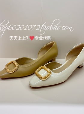 tigrisso蹀愫2026春季女鞋方扣浅口中跟不累脚女单鞋T76134A-03