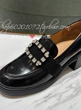 tigrisso蹀愫2025春季女鞋方头乐福鞋粗跟不累脚女单鞋TA65106-52
