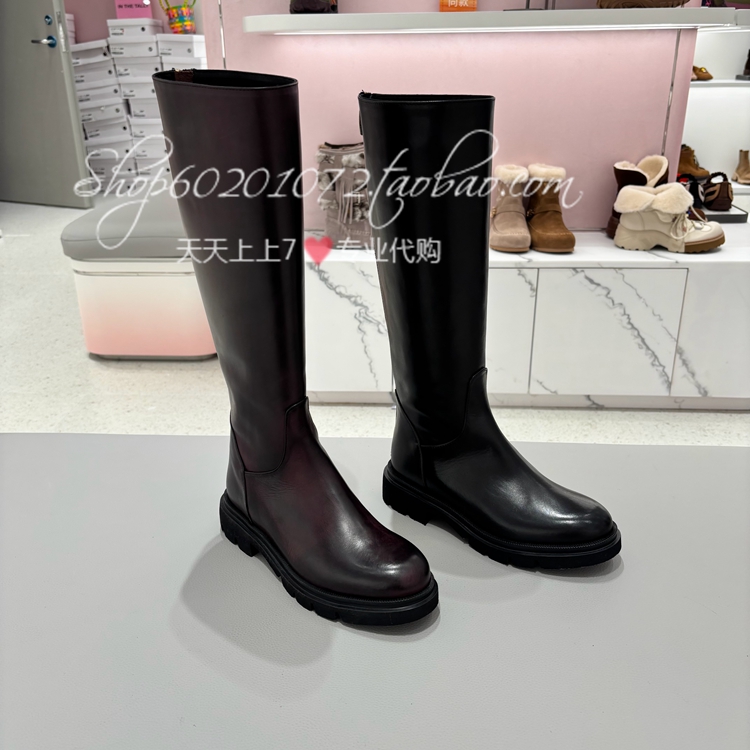 真美诗2025冬季女靴进口款骑士靴