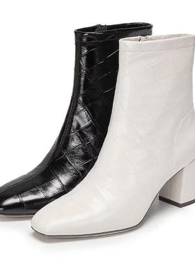 Staccato/思加图2025冬季女靴优雅气质时装靴短靴高跟靴皮靴EYJ01