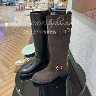 natursun娜冉2025冬季女靴专柜正品时尚平跟长靴骑士靴N25580901