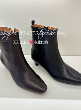 真美诗冬季尖头瘦瘦短靴