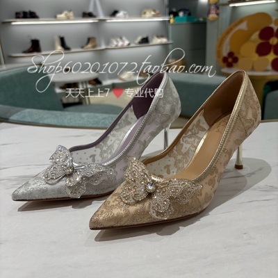 蹀愫单鞋婚鞋春季花朵蕾丝女鞋