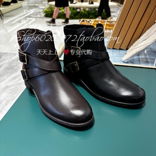 Clarks其乐2025冬季女靴英伦切尔西短靴瘦瘦靴 26182942 26182941