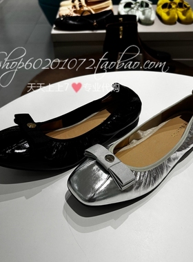 le saunda莱尔斯丹2025春季女鞋方头蝴蝶结芭蕾小香风单鞋6M01701