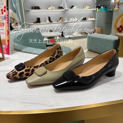 蹀愫2025年春季女鞋通勤方头单鞋