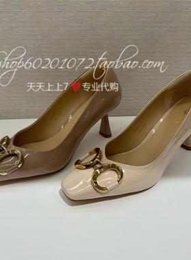 Tigrisso蹀愫2024秋季女鞋方头优雅高跟鞋通勤饰扣单鞋TA54537-13