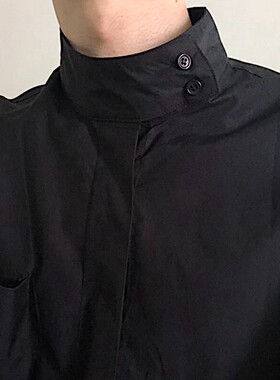 高级感半高领衬衫男韩版潮流