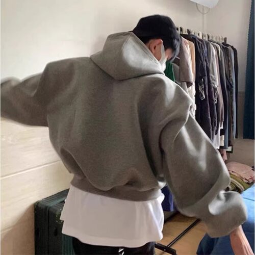 cleanfit短款连帽夹克卫衣男秋冬