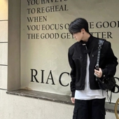 高级感垫肩短款 机能外套男韩版 潮牌vibe风宽松痞帅设计感立领夹克