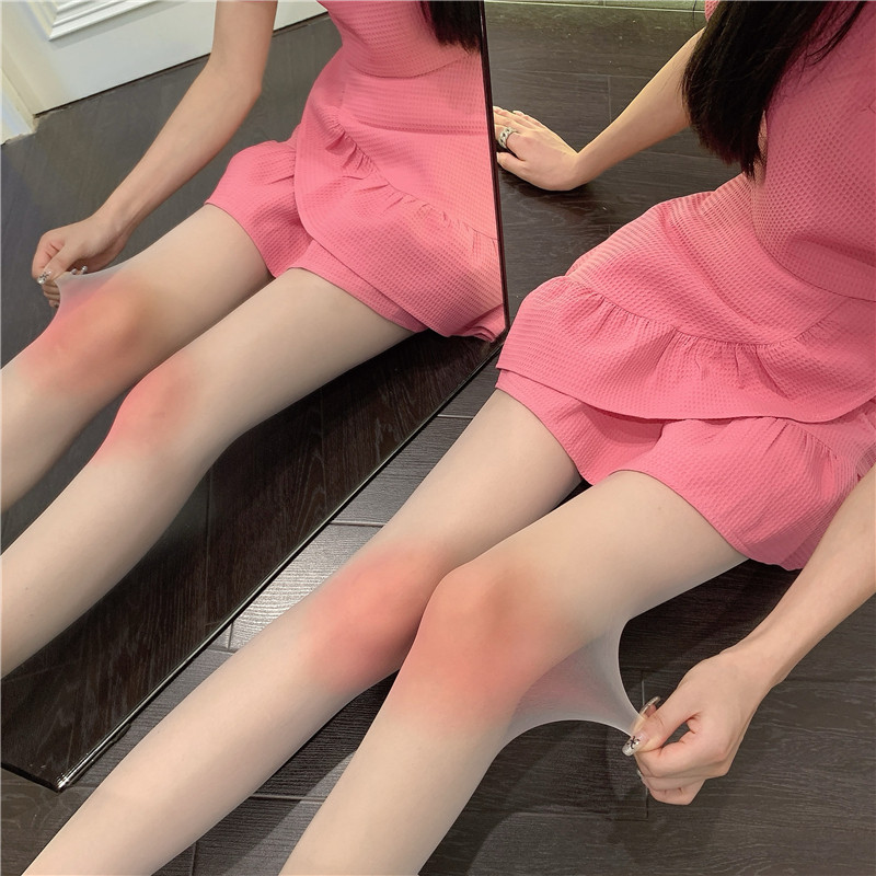 膝盖腮红女超薄款袜子