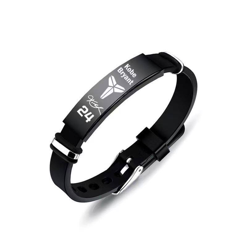 篮球明星创意手环链科比詹姆斯库里欧文哈登艾弗森硅胶情侣手镯链
