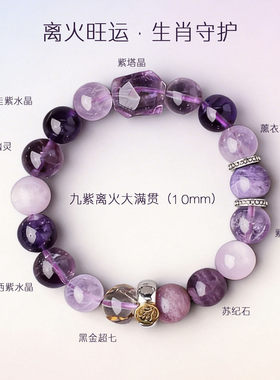 【ZKRBB】九紫离火天然紫水晶紫龙晶水晶手串2026本命年生肖手链