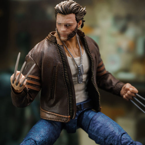 1/12 6寸romankey无界方大头NW蚂蚁CRAZY FIGUREml金钢狼皮衣配件