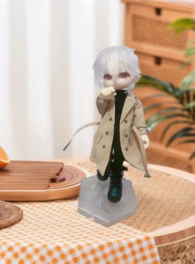 现货D妹D男Bjd ob11男12分妖精素体娃娃衣双排扣四色短款风衣