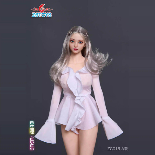 现货Z6TOYS 1/6 ZC015 乐乐  异瞳可动眼美女头雕 女兵人头雕