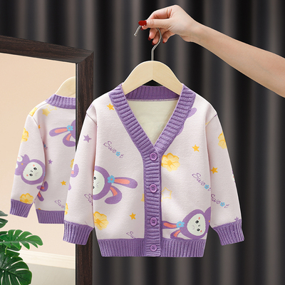 【反季】女童开衫2025新款春秋外套儿童针织衫洋气秋冬星黛露上衣