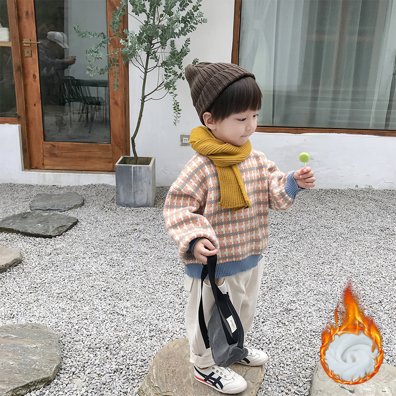 宝宝毛衣男童针织条纹打底2021