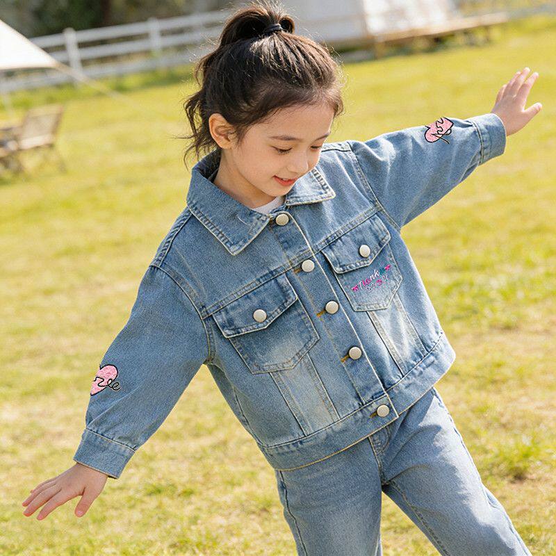 女童牛仔上衣外套2026开学中普通外套