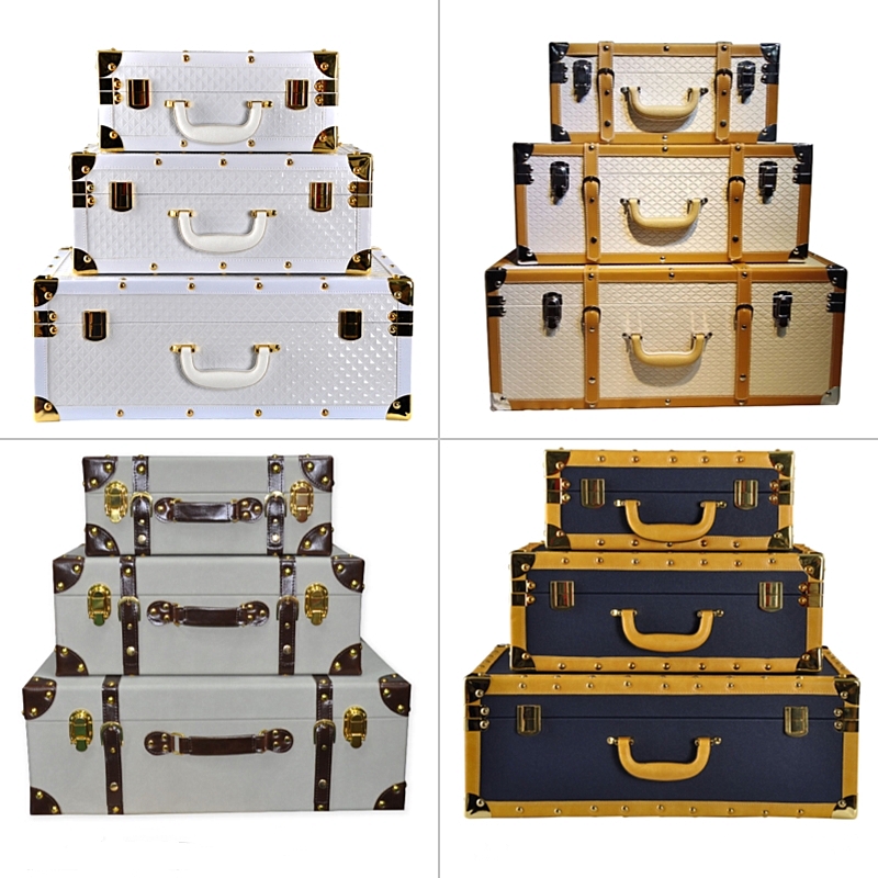 样板房间米白色皮质软装整理箱