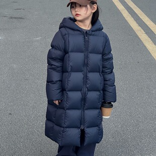 小满鹅儿童羽绒服男女童加厚中长款95白鸭绒中大童冬装外套亲子装