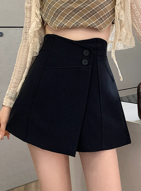 小个子黑色短裙西装半身裙子女2023年新款夏季设计感高腰a字裤裙