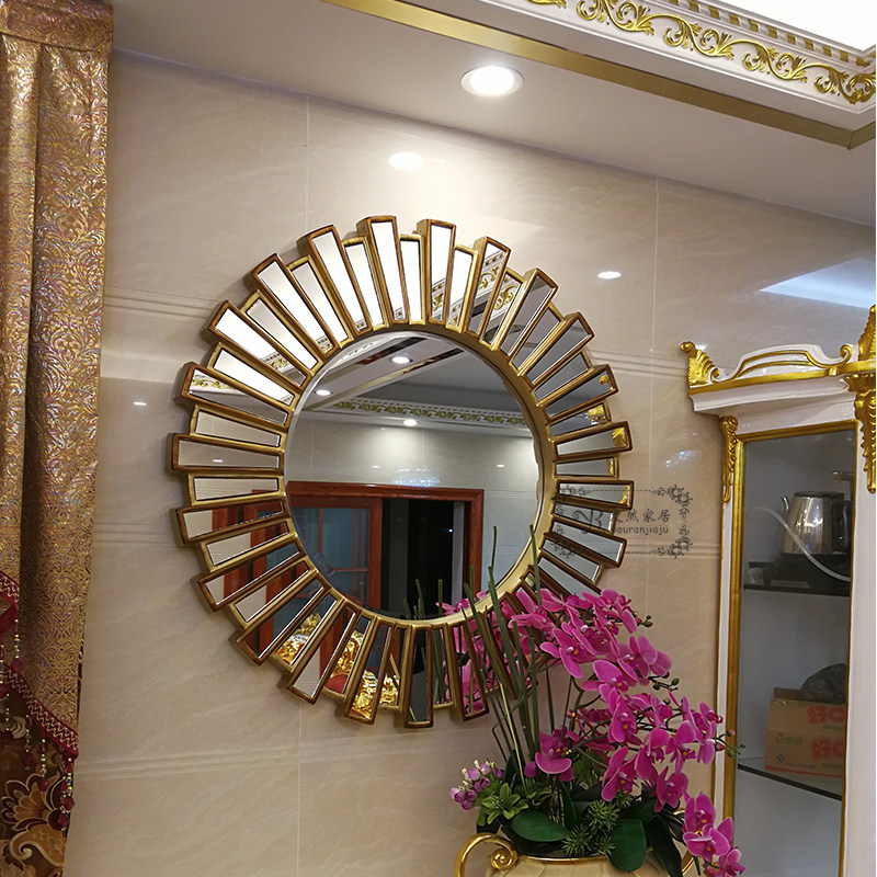 European style Decorative mirror circular Entrance mirror a living room background metope Sunglasses fireplace American stylein the Decoration main material , Toiletries , Bathroom Furniture , Bathroom Mirror  category - from Buy2taobao.com to provide professional Taobao agent buy service