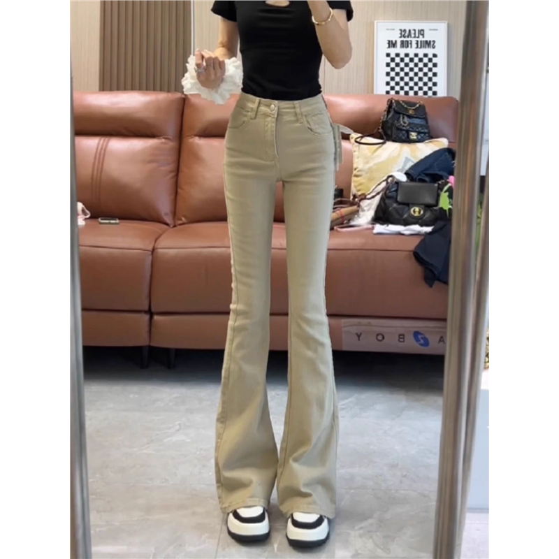 弹力微喇牛仔裤女新款紧身显瘦高腰辣妹拖地马蹄百搭千禧风喇叭裤