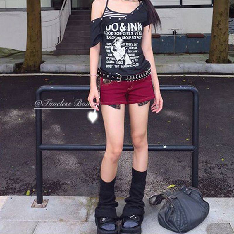 美式复古辣妹牛仔超短裤女低腰显瘦裤子y2k千禧包臀a字夜店热裤潮