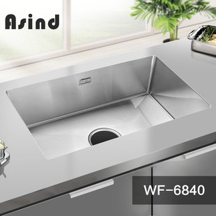 7540拉丝 爱西迪无缝台下单槽WF 6840