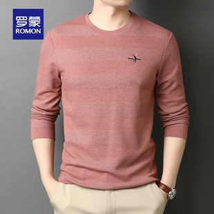 t恤男士 男装 2026春秋季 打底衫 体恤宽松休闲圆领卫衣 新款 罗蒙长袖